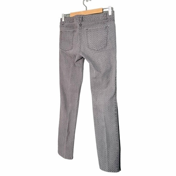 Prana Jeans Gray Chevron Low Rise Slim Straight Stretch Cotton Denim Size 6 - Picture 7 of 10